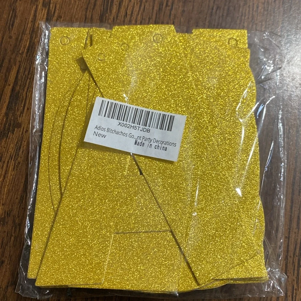 “5/$20” Adios Bitchachos going away gold lettered banner